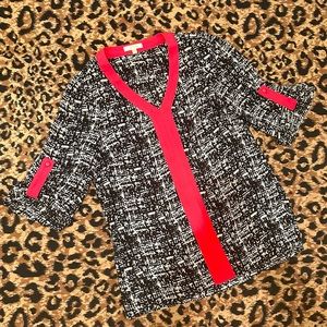 Jade Top | Jade Black and White Women’s Top Outlined in Hot Pink | Size: XS